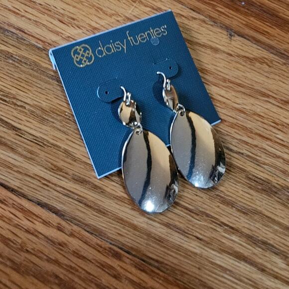 Daisy Fuentes Gold-Tone Mixed Metal Dangle Drop Earrings - Picture 5 of 7